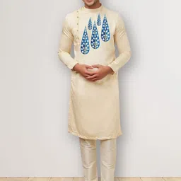 PulseIQ Men Floral Printed Kurta with Pyjama-picture-52