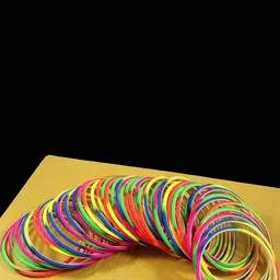 ZULKA Set of 48 Multicolored Metal Bangles-picture-17
