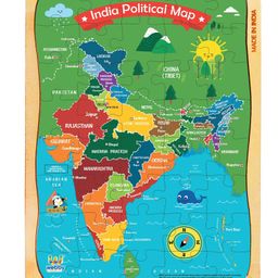 Lattice India Map Wooden Jigsaw Puzzle Multicolour - 40 pieces-16