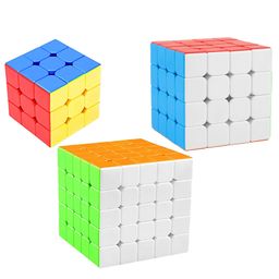 New Pinch Combo Set of 3X3, 4X4, 5X5 High Speed Stickerless Magic Cube Puzzle - Multicolor-12