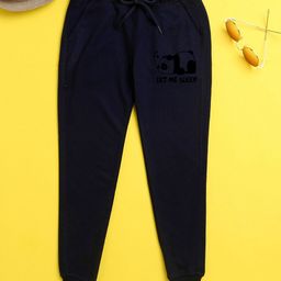 NUSYL Let Me Sleep Panda Printed Track Pants - Navy Blue-image-16