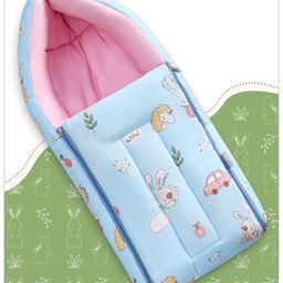 Babyhug Cotton Sleeping Bag Car Print- Blue-picture-15