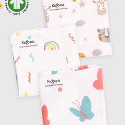 Kidbea 100% Cotton  Napkins Cloth Pack of 3 - Multicolor-image-85