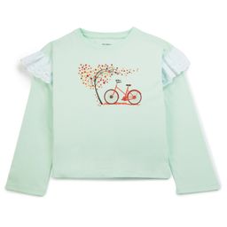 My Milestones Schiffli Frilled Detailed Full Sleeves Cycle Print Top - Light Green-picture-47