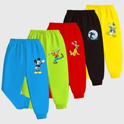 KUCHIPOO Pack Of 5 Disney Featuring Mickey & Friends Printed Track Pants -  Multi Colour-image-78