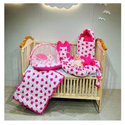 Fareto Complete Premium Bedding Set essentials Combo For Baby  - Pink elephant-image-38
