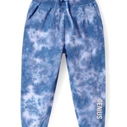 Babyhug Terry Knit Full Length Lounge Pant With Tie & Dye Print - Royal Blue-image-28