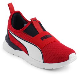 PUMA Slip On Casual Shoeswith Brand Text Print - Red-image-3