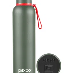Pexpo Bravo 1000 ml Hot & Cold ISI Certified Flask- Military Green- Stainless Steel Water Bottle | Office| Gym| Travelling| Home| School| Adults & Kids-picture-45