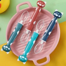 Baby Miniature Free Cartoon Silicone Spoon Tableware Feeding Cutlery Set Training Spoon Silicone Spoon Set for Kids--Pack of 1-Color May Vary-picture-23