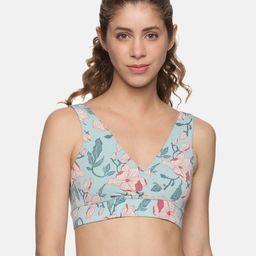&Circus Modal Floral Printed Maternity Bra With Nursing Access - Light Blue-image-97
