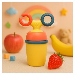 AEREX Silicone Fruit Pacifiers with Handle Soft Nibbler Baby Food Nibler Chewing Nibbler for Babies Teether Baby Fruit Pacifiers for Newborn Babies (Yellow)-16