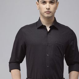 Arrow Pure Cotton Manhattan Slim Fit Textured Checked Formal Shirt-picture-5