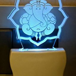 SOMIL 3D Illusion Ganesh Ji Night Wall Lamp-image-20