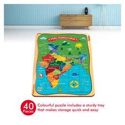 Lattice India Map Wooden Jigsaw Puzzle Multicolour - 40 pieces image 4