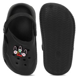 TRUFFLE COLLECTION Perforated Clogs With Game Over Text Charm - Black image 5