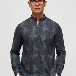 Red Flame Men Abstract Printed Regular Kurta image 5