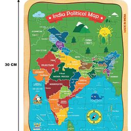 Lattice India Map Wooden Jigsaw Puzzle Multicolour - 40 pieces image 5