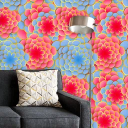 ArtzFolio Printed UV-Resistant Anti-Bacterial Colorful D Flowers Peel & Stick Wallpaper-image-34