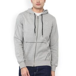 Celio Men Grey Solid Hooded Sweatshirt-image-72
