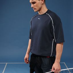 Slazenger Drop-Shoulder Sleeves Relaxed Fit Pure Cotton T-shirt-image-52