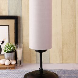 Devansh Grey Solid Cylindrical Table Lamp image 3