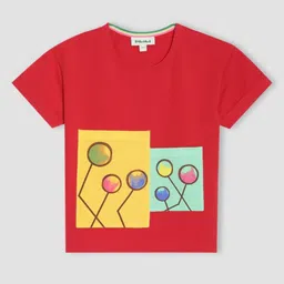 PILOLO Unisex Kids Graphic Printed Round Neck Cotton T-shirt-image-40