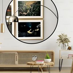 Ali.G.I Black Round Glass Wall Mirror-55