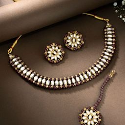 Peora Gold-Plated Kundan Jewellery Set-picture-33
