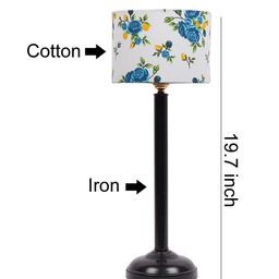 Devansh White & Blue Printed Traditional Buffet Table Lamp with Shade image 5