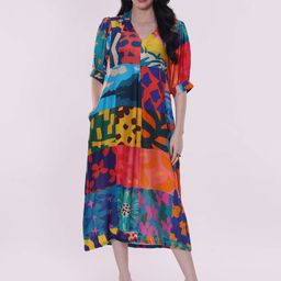 POPPI Women Medley Printed Midi Dress-image-31