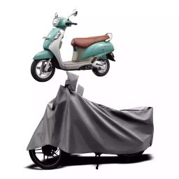 Auto Pearl Two Wheeler Cover with Bag for Suzuki New Access 125, Silver-image-88