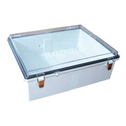 BUD PCB BOX ENCLOSURE, PC, GREY/CLEAR, PTQ-11073-C-29