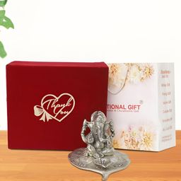 INTERNATIONAL GIFT Silver-Toned Lord Ganesha Religious Idol Showpiece-picture-14