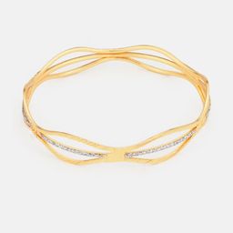 Anouk Gold Plated & Wavy Shaped-Textured Set of 4 bangles image 2