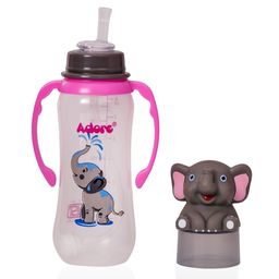 Adore Infants Grey Straw Sipper With Gravity Ball & Twin Handle-3