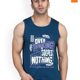 SLOWLORIS Men Pack Of 2 Typography Printed Round Neck Cotton Innerwear Gym Vests-picture-7