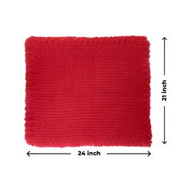 Jaipur Woollen Handicraft Red Woollen Puja Prayer Mat-22