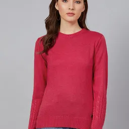 Cayman Women Pink Solid Pullover-image-99