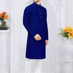 Acnos Men Blue Kurtas-picture-2