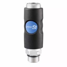 PREVOST Composite Body Male Safety Quick Connect Coupling, G 3/8 Male Threaded, ISI 111152EB-31