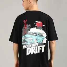 Joven Men Graphic Printed Round Neck Cotton Oversized T-shirt-picture-30