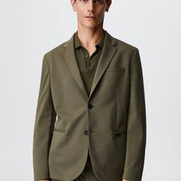 MANGO MAN Solid Slim Fit Blazer-picture-54
