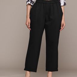 Label Ritu Kumar Women Pleated Tapered Trousers-image-84