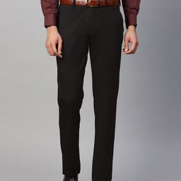 Blackberrys Men Black B-95 Slim Fit Self Design Formal Trousers-28