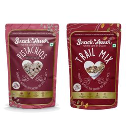 SnackAmor Combo Pack Of Premium Roasted Salted Pistachio And Trail Mix - 345 gm-image-56