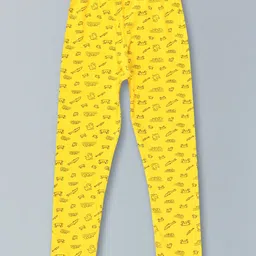 Kiddopanti Cotton Lycra Sea Animals Printed Legging - Yellow-picture-39