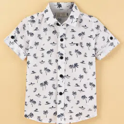 JASH KIDS Half Sleeves Shirt Tropical Print - White-picture-23