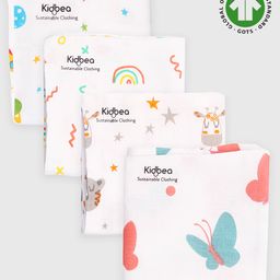 Kidbea 100% Cotton  Napkins Cloth Pack of 4- Multicolor-picture-26