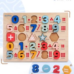 Bonfino Number Wooden Puzzle Multicolour - 25  Pieces-0